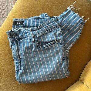 KUT Striped Skinny Jeans